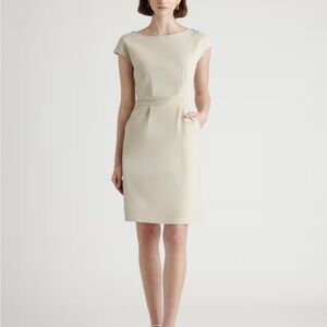 QUINCE Ultra-Stretch Ponte Cap Sleeve Dress